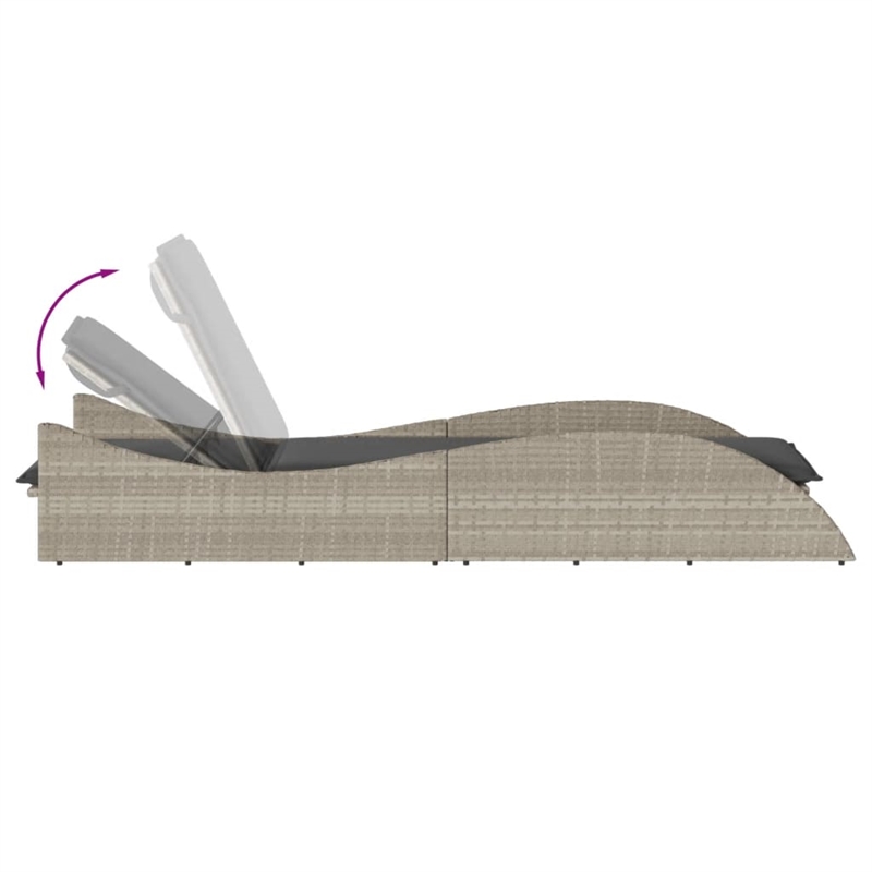 vidaXL Patio Sun Lounger in Light Gray