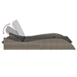 vidaXL Patio PE Rattan Dual Seat Sun Lounger in Gray