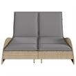 vidaXL PE Rattan Sun Lounger in Beige