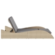 vidaXL PE Rattan Sun Lounger in Beige