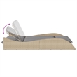 vidaXL PE Rattan Sun Lounger in Beige