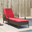 vidaXL Poly Rattan 1-Person Sun Lounger in Brown