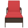 vidaXL Poly Rattan 1-Person Sun Lounger in Brown