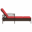 vidaXL Poly Rattan 1-Person Sun Lounger in Brown