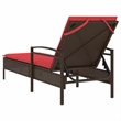 vidaXL Poly Rattan 1-Person Sun Lounger in Brown