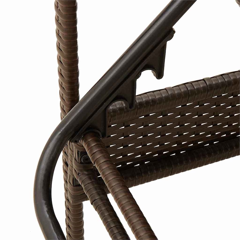 vidaXL Poly Rattan 1-Person Sun Lounger in Brown