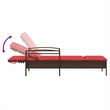 vidaXL Poly Rattan 1-Person Sun Lounger in Brown