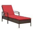 vidaXL Poly Rattan 1-Person Sun Lounger in Brown