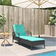 vidaXL Poly Rattan 1-Person Sun Lounger in Black