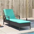 vidaXL Poly Rattan 1-Person Sun Lounger in Black