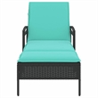 vidaXL Poly Rattan 1-Person Sun Lounger in Black