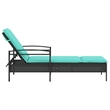 vidaXL Poly Rattan 1-Person Sun Lounger in Black