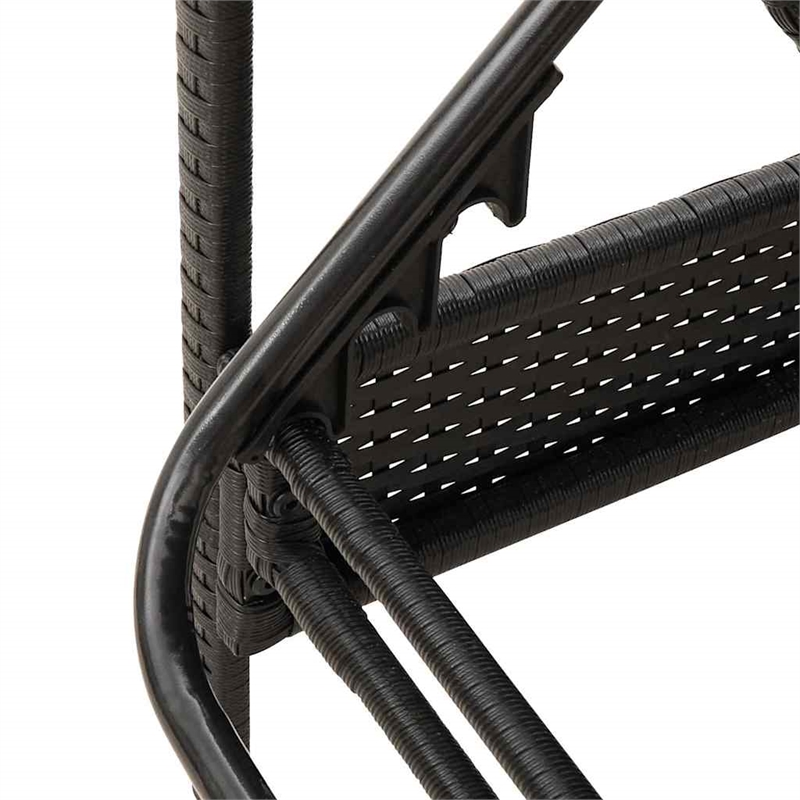 vidaXL Poly Rattan 1-Person Sun Lounger in Black