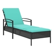 vidaXL Poly Rattan 1-Person Sun Lounger in Black