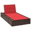 vidaXL Patio Poly Rattan Single Durable Sunbed in Brown
