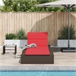 vidaXL Patio Poly Rattan Single Durable Sunbed in Brown