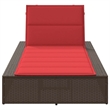 vidaXL Patio Poly Rattan Single Durable Sunbed in Brown