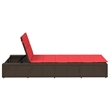 vidaXL Patio Poly Rattan Single Durable Sunbed in Brown