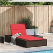 vidaXL Patio Poly Rattan Single Durable Sunbed in Brown