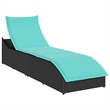 vidaXL PE Rattan Folding Standard Sun Lounger in Black