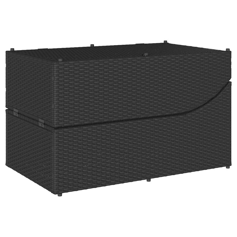vidaXL PE Rattan Folding Standard Sun Lounger in Black