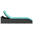 vidaXL PE Rattan Folding Standard Sun Lounger in Black