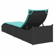 vidaXL PE Rattan Folding Standard Sun Lounger in Black