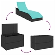 vidaXL PE Rattan Folding Standard Sun Lounger in Black