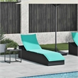 vidaXL PE Rattan Folding Standard Sun Lounger in Black