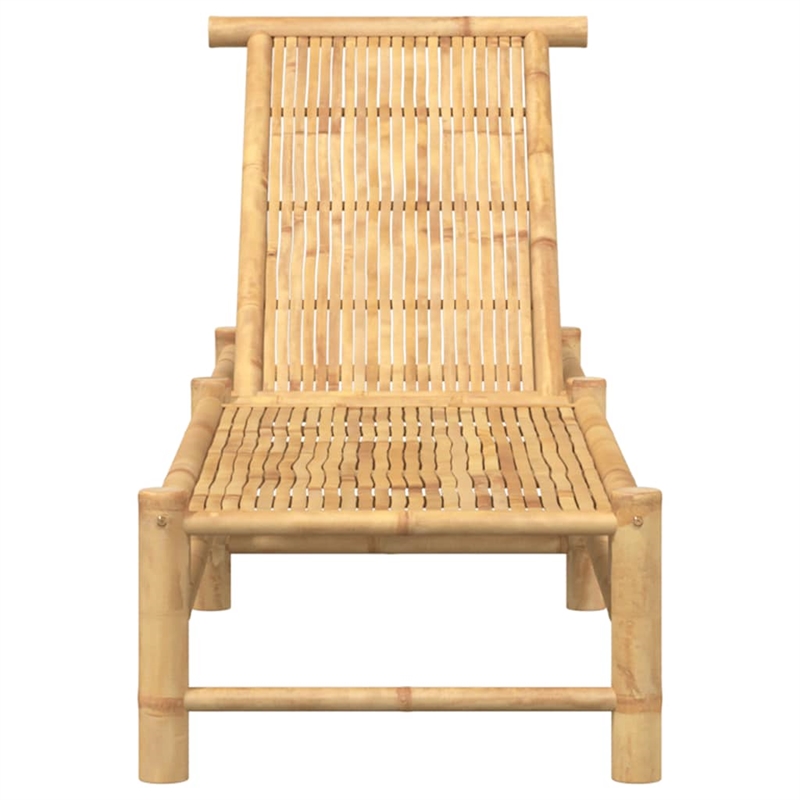 vidaXL Natural Bamboo Adult-Size Sun Lounger in Natural