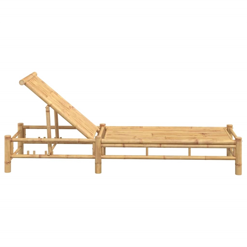 vidaXL Natural Bamboo Adult-Size Sun Lounger in Natural