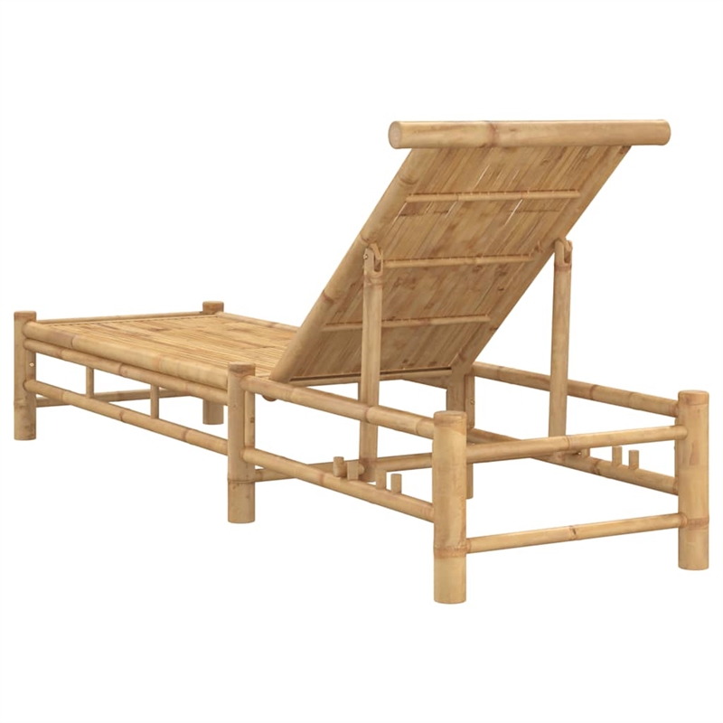 vidaXL Natural Bamboo Adult-Size Sun Lounger in Natural