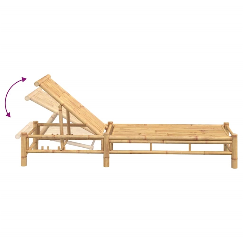 vidaXL Natural Bamboo Adult-Size Sun Lounger in Natural