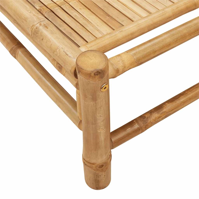vidaXL Natural Bamboo Adult-Size Sun Lounger in Natural