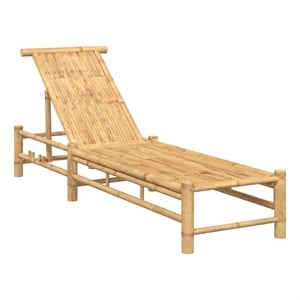 vidaXL Natural Bamboo Adult-Size Sun Lounger in Natural