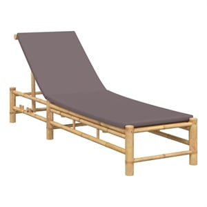 vidaXL Bamboo Large Sun Lounger in Dark Gray