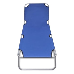 vidaXL Powder-Coated Steel Frame Polyester Sun Lounger in Blue