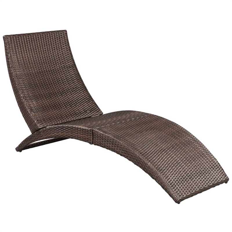 vidaXL Sun Lounger in Brown and Cream White