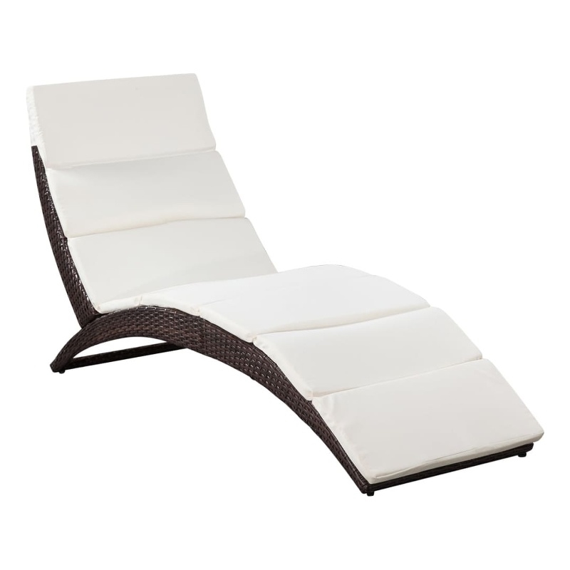 vidaXL Sun Lounger in Brown and Cream White