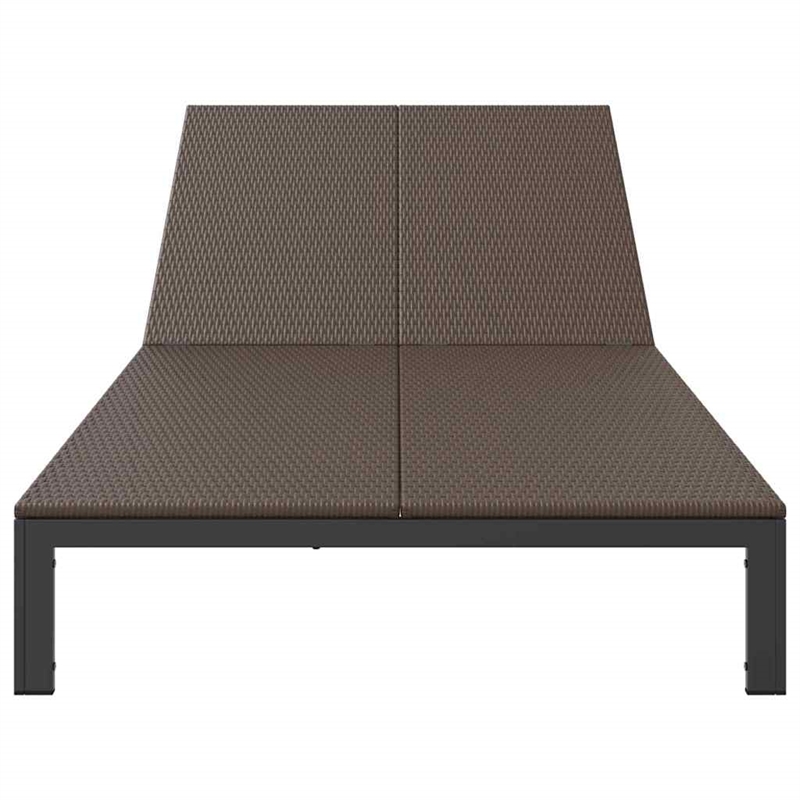 vidaXL Poly Rattan Reclining 1-Person Sunbed in Brown
