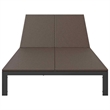 vidaXL Poly Rattan Reclining 1-Person Sunbed in Brown