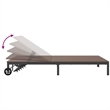 vidaXL Poly Rattan Reclining 1-Person Sunbed in Brown