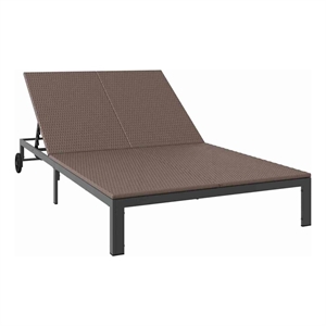 vidaXL Poly Rattan Reclining 1-Person Sunbed in Brown