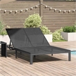 vidaXL Poly Rattan Reclining 1-Person Sunbed  in Black