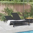 vidaXL Poly Rattan Reclining 1-Person Sunbed  in Black