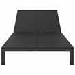 vidaXL Poly Rattan Reclining 1-Person Sunbed  in Black
