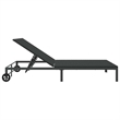 vidaXL Poly Rattan Reclining 1-Person Sunbed  in Black