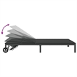 vidaXL Poly Rattan Reclining 1-Person Sunbed  in Black