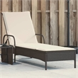 vidaXL PE Rattan Steel Standard Sun Lounger in Black