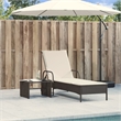 vidaXL PE Rattan Steel Standard Sun Lounger in Black